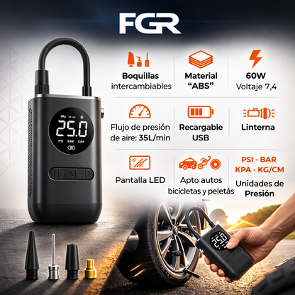 Mini inflador y compresor inalambrico FGR